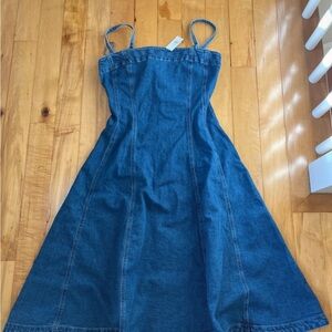 GAP Medium Wash Denim Midi Dress